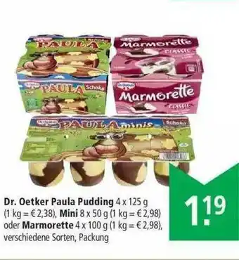 Marktkauf Dr. Oetker Paula Pudding, Mini Oder Marmorette Angebot