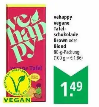 Marktkauf Vehappy Vegane Tafel Schokolade Brown Oder Blond Angebot