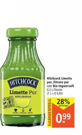 Marktkauf Hitchcock Limette Pur. Zitroner Pur Oder Bio Ingwersaft Angebot