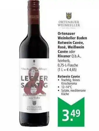 Marktkauf Ortenauer Weinkeller Baden Rotwein Cuvée, Rosé, Weißwein Cuvée Oder Rivaner Angebot