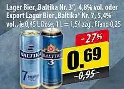 Mix Markt Lager Bier „baltika Nr. 3“ Angebot