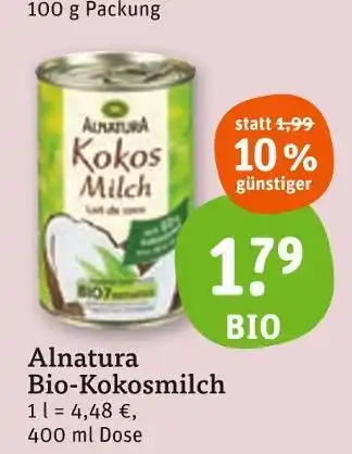 tegut Alnatura bio-kokosmilch Angebot