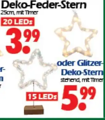 Wreesmann Deko Feder Stern oder Glitzer Deko Stern Angebot