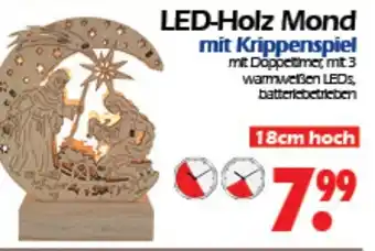 Wreesmann LED Holz Mond mit Krippenspiel Angebot