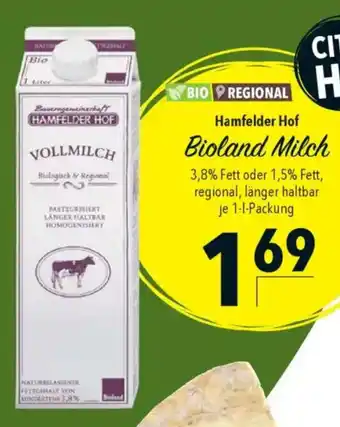 CITTI Markt Hamfelder Hof Bioland Milch Angebot