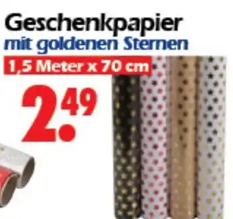 Wreesmann Geschenkpapier mit goldenen Sternen Angebot