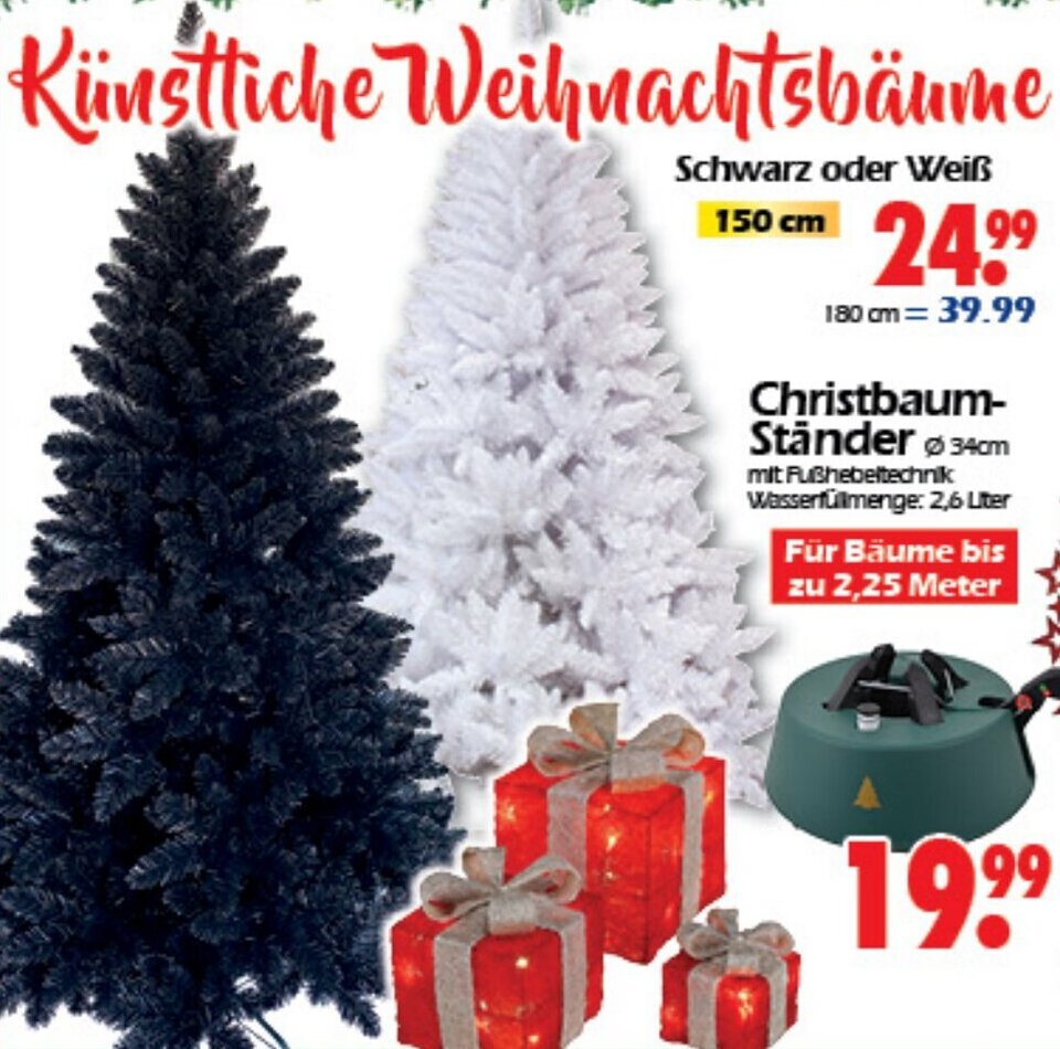 Knstliche Weihnachtsbume Schwarz oder Wei Angebot bei Wreesmann