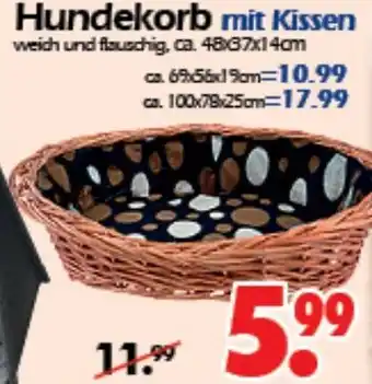 Wreesmann Hundekorb mit Kissen Angebot