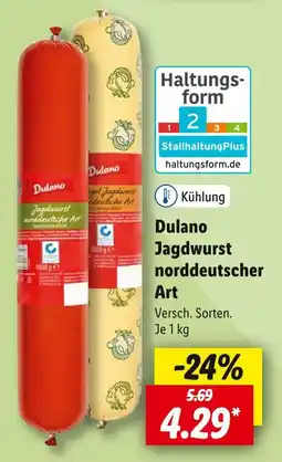 Lidl Dulano jagdwurst norddeutscher art Angebot