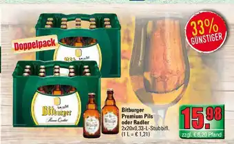 Profi Getränke Bitburger Premium Pils oder Radler Angebot