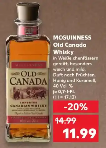 Kaufland MCGUINNESS Old Canada Whisky Angebot