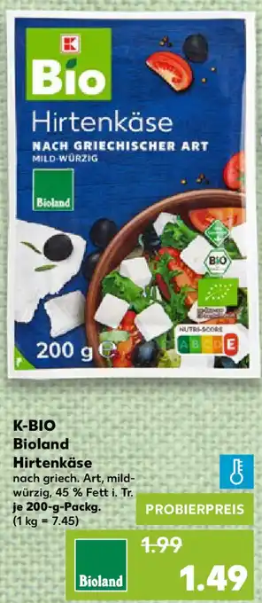 Kaufland K-BIO Bioland Hirtenkäse Angebot