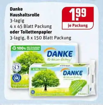 REWE Kaufpark Danke Haushaltsrolle Oder Toilettenpapier Angebot