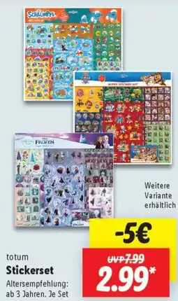 Lidl totum Stickerset Angebot