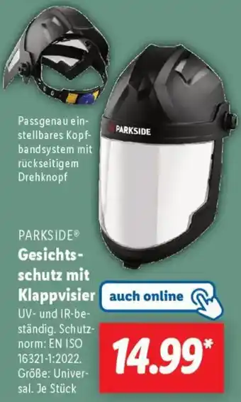 Lidl PARKSIDE Gesichtsschutz mit Klappvisier Angebot