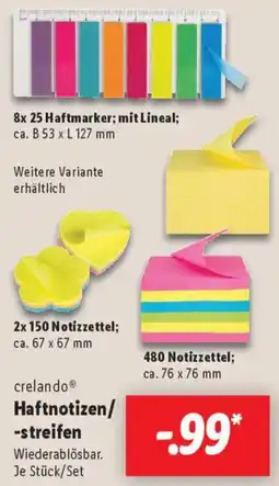 Lidl crelando Haftnotizen/-streifen Angebot