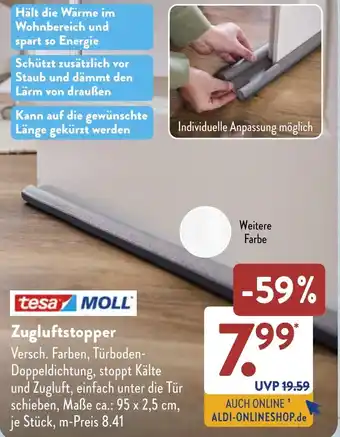 Aldi Süd tesa MOLL Zugluftstopper Angebot