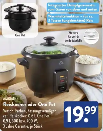 Aldi Süd AMBIANO Reiskocher oder One Pot Angebot
