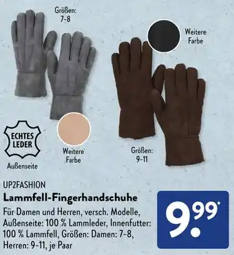 Aldi Süd UP2FASHION Lammfell-Fingerhandschuhe Angebot