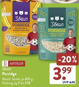 Aldi Süd 3BEARS Porridge Angebot