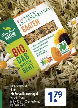 Aldi Süd NUR NUR NATUR Bio Hafervollkornriegel Angebot