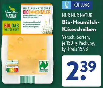 Aldi Süd NUR NUR NATUR Bio-Heumilch Käsescheiben Angebot