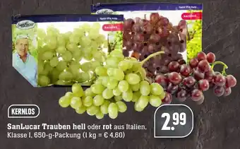 Edeka Neukauf SanLucar Trauben hell oder rot 650g Angebot