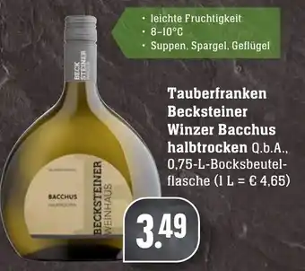 Edeka Neukauf Tauberfranken Becksteiner Winzer Bacchus halbtrocken 0,75L Angebot