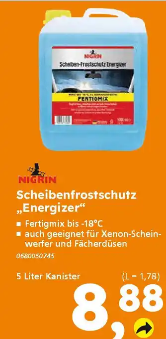 Globus Baumarkt NIGRIN Scheibenfrostschutz „Energizer" Angebot