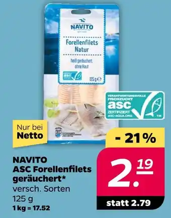 NETTO Navito asc forellenfilets geräuchert Angebot