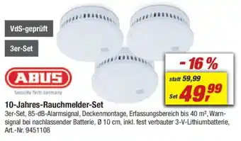 toom Baumarkt ABUS 10-Jahres-Rauchmelder-Set Angebot