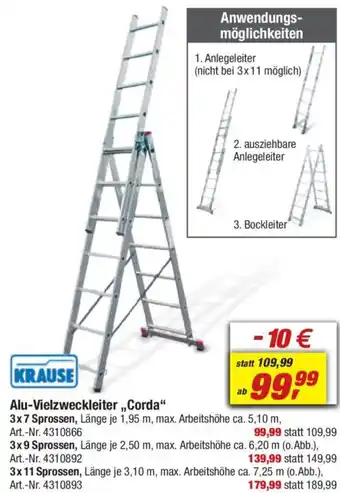 toom Baumarkt KRAUSE Alu-Vielzweckleiter,,Corda" Angebot