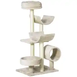 Netto Marken-Discount PawHut Katzen Kletterbaum beige 50 x 40 x 105 cm (LxBxH) Angebot