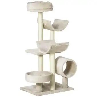 Netto Marken-Discount PawHut Katzen Kletterbaum beige 50 x 40 x 105 cm (LxBxH) Angebot