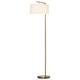 Netto Marken-Discount HOMCOM Stehlampe mit Leinenstoffschirm gold, weiß 47 x 37 x 153 cm (LxBxH) Angebot