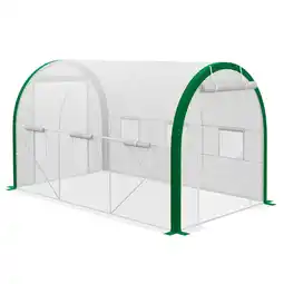 Netto Marken-Discount Outsunny Foliengewächshaus mit 2 großen Rolltor Eingängen weiß 358L x 210B x 210H cm Angebot