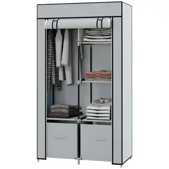 Netto Marken-Discount HOMCOM Stoffkleiderschrank mit Reißverschlusstüren grau 83L x 42,5B x 162,5Hcm Angebot