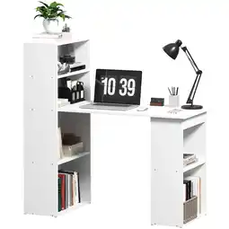 Netto Marken-Discount HOMCOM Schreibtisch mit 6 Ablagefächer weiß 120L x 55B x 120H cm Angebot