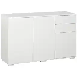 Netto Marken-Discount HOMCOM Beistellschrank mit Druckmechanismus weiß 117L x 36B x 74H cm Angebot