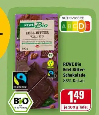 REWE Kaufpark Rewe Bio Edel Bitter-schokolade Angebot