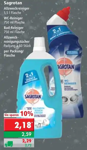 L. STROETMANN GROSSMARKT Sagrotan Allzweckreiniger, WC Reiniger, Bad Reiniger oder Allzweckreinigungstücher Angebot