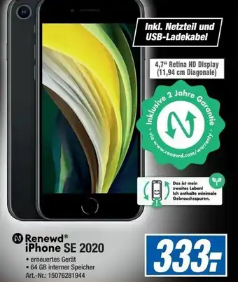 Expert Technomarkt Renewd iPhone SE 2020 Angebot