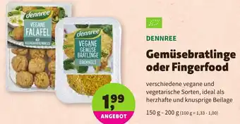 Denns BioMarkt Dennree Gemüsebratlinge oder Fingerfood 150-200g Angebot