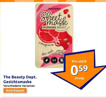 Action The beauty dept. gesichtsmaske Angebot