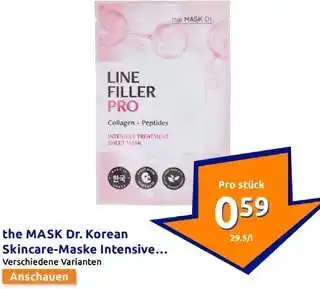 Action The mask dr. korean skincare-maske intensive Angebot