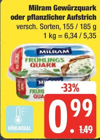 Marktkauf Milram Gewürzquark oder pflanzlicher Aufstrich Angebot