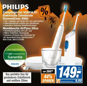 HEM Expert Philips Zahnpflege Set HX8494/01 Elektrische Zahnbürste DiamondCean 9000 Angebot