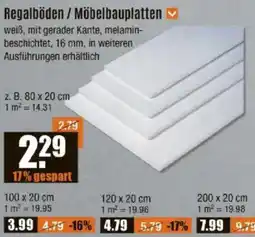 V Baumarkt Regalböden / Möbelbauplatten Angebot