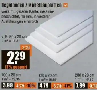 V Baumarkt Regalböden / Möbelbauplatten Angebot