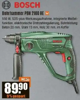 V Baumarkt BOSCH Bohrhammer PBH 2100 RE Angebot